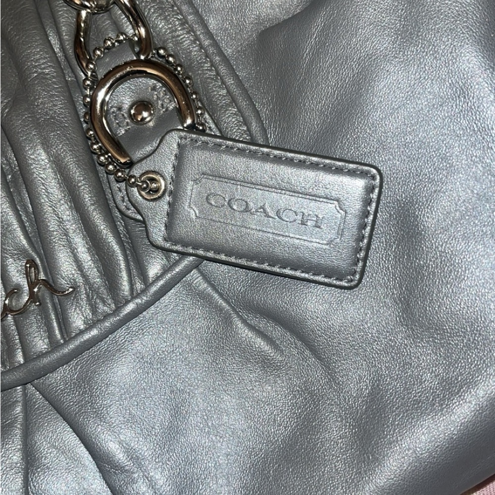 Vintage Metallic Gray Blue Coach Bag - Picture 4 of 6